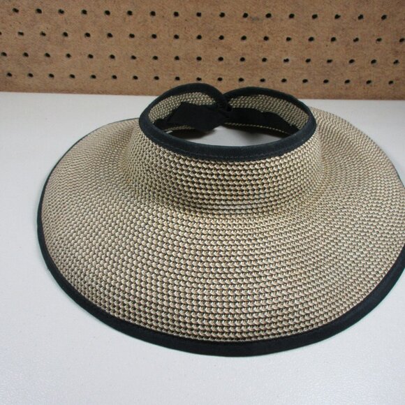 Karen Keith Accessories - Karen Keith womens khaki an black paper Sun Beach visor M